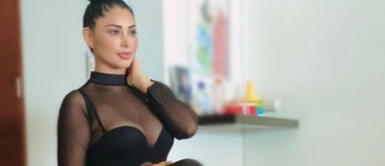 Pamela Franco y botines de plataforma Pamela Franco es la musa del otoño con cálido outfit y calzado que estiliza la figura