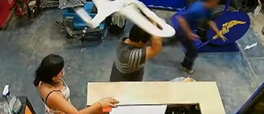 Delincuentes roban en llantería y terminan noqueados. Jaén: vecinos agarran a sillazos a ladrón y lo noquean durante asalto