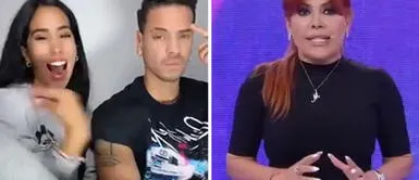 Melissa Paredes y Anthony Aranda iniciaron su relación tras un ampay de Magaly Medina. Foto: TikTok/captura ATV Melissa Paredes lanza reclamo a Anthony Aranda al mismo estilo Magaly Medina