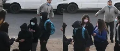 Padre deja a su hija en el colegio y sorprende a sus compañeros con este acto. Padre se vuelve viral en Tiktok al decirle frases motivadoras a su hija y compañeros