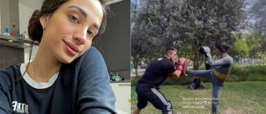 Valery Revello se muestra emocionada con sus clases de boxeo. Valery Revello sorprende al practicar boxeo tailandés: "Para ser la primera clase, tengo futuro"