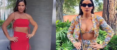 María Pía y sus diversos looks. María Pía Copello rinde tributo a Selena con brillante jumpsuit rojo
