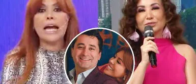 Magaly Medina molesta con Janet Barboza por comentarios sobre su esposo. Foto: composición/ captura de ATV/ Instagram/ captura de América TV Magaly Medina molesta con Janet Barboza por comentarios sobre su esposo. Foto: composición/ captura de ATV/ Instagram/ captura de América TV