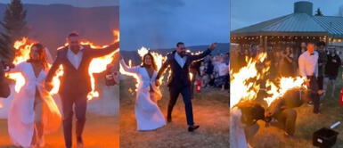 ¡El fuego del amor! Pareja se casó envuelta en llamas y es viral en redes. Viral: pareja de novios se prenden fuego para celebrar su matrimonio