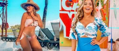 Ethel Pozo y el trikini que usó en México Ethel Pozo se supera con un pícaro trikini asimétrico invadido de moda floral en playa mexicana