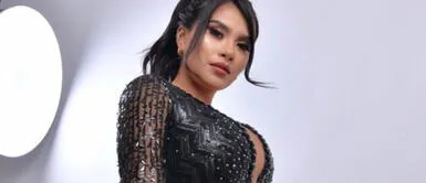 Thamara Gómez y look Rossy War Thamara Gómez se luce como solista con look total black de pedrería al estilo de Rossy War