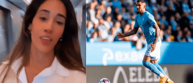 Tepha Loza alentó a Sergio Peña en partido de Malmo. Tepha Loza apoya a Sergio Peña tras fallar el penal en la Copa Suecia