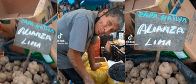 Video viral: casero vende papa Alianza Lima en mercado. Viral: hombre vende papa "Alianza Lima": cuesta 8 por 1 sol