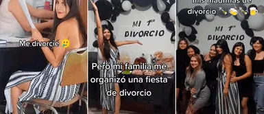 La familia de la joven la animó con divertida fiesta temática. Joven se divorció y familia le organizó fiesta para celebrar hasta el amanecer su soltería