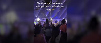 Concierto de Karol G: Un padre carga en sus hombros a su hija durante todo el concierto Concierto de Karol G: Un padre carga en sus hombros a su hija durante todo el concierto