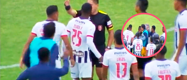 Jugadores de Alianza Lima reclamaron al árbitro tras partido ante Sport Huancayo Jugadores de Alianza Lima reclamaron al árbitro tras partido ante Sport Huancayo