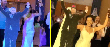 Mujer en su boda con cartón Mujer festeja su boda con una figura de cartón porque su pareja nunca llegó