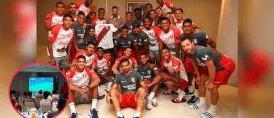 Claudio Pizarro permaneció junto a la selección peruana. Claudio Pizarro y la selección peruana vieron juntos el partido de Australia