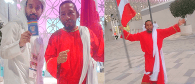 David Chauca se emociona con la cercanía con los árabes. David Chauca: "Cuando árabes en Doha me ven con mi bandera gritan Perú, Perú"