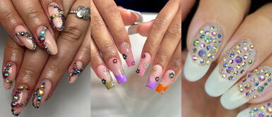 Uñas con pedrería 5 estilos de uñas con pedrería y cristal que reflejan la tendencia rhinestone nail art