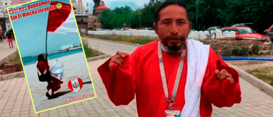 Hincha Israelita mundial Qatar 2022 Hincha israelita es arrastrado por fuerte viento cuando alzaba la bandera bicolor en Qatar