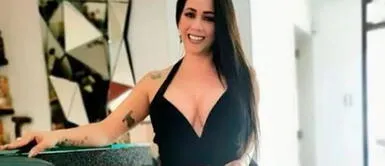 v y vestido corsé Melissa Klug desborda sensualidad y elegancia con la tendencia del vestido corsé satinado