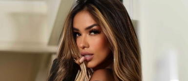 Shirley Arica con top estampado de terciopelo Shirley Arica debuta como conductora luciendo apoteósico outfit aterciopelado