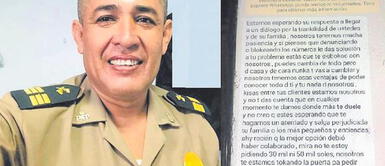 El suboficial pide ayuda de las autoridades para dar con la identidad de los criminales. Piura: Policía denuncia que extorsionadores le exigen S/ 10,000 a cambio de su vida