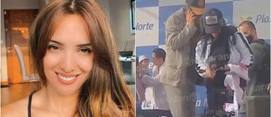 Rosángela Espinoza: La bajaron del escenario cuando quiso que Gianluca Lapadula le firme la camiseta de la selección peruana. Rosángela Espinoza: La bajaron del escenario cuando quiso que Lapadula le firme la camiseta