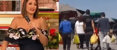 Karla Tarazona orgullosa de sus hijos Karla Tarazona feliz por enseñar a sus hijos a comprar en el mercado: “Tienen que aprender”