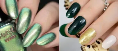 uñas manicure Tendencias en manicure para este 2022: Uñas verde de acabado metálico para brillar este invierno