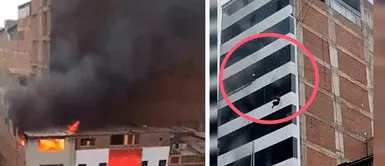Incendio en Gamarra: personas claman ayuda sacando pañuelos por ventanas de edificio Incendio en Gamarra: personas piden ayuda sacando pañuelos por ventanas de edificio