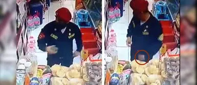 Captan a policía robando una palta en Moquegua Captan a policía robando una palta en Moquegua