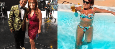 El comediante no dudó en halagar a la presentadora Melcochita llena de piropos a Magaly Medina tras posar en bikini