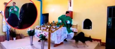 Sacerdote justificó su conducta luego de atacar al perrito. Áncash: Sacerdote patea a perrito en plena misa y causa furor en redes sociales