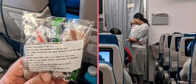Madre regala tapones para los oídos a pasajeros de un vuelo, como disculpa por si su bebé llorara Madre regala tapones para los oídos a pasajeros de un vuelo, como disculpa por si su bebé llorara