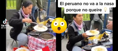 Peruana vende comida de manera curiosa y se convierte viral en TikTok Peruana vende comida de manera curiosa y se convierte en viral en TikTok