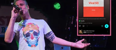 Canción 'Qué difícil es amar' es la más escuchada en Spotify Tema de Diego Bertie ocupa el puesto número 1 de las canciones más escuchadas de Spotify en Perú