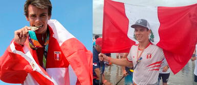 Itzel Delgado ganó en la categoría Sub Race. Panamericanos de Surf: Itzel Delgado le brinda la medalla de oro al Perú