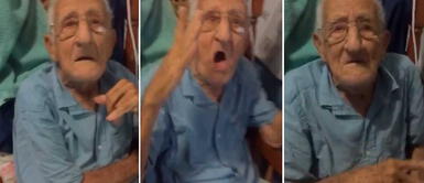 Nieto intenta convencer a su abuelo de bañarlo y él emite un tierno argumento: Hace frío Nieto intenta convencer a su abuelo de bañarlo y él emite un tierno argumento: "Hace frío"