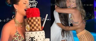 Flavia Laos es sorprendida por la mamá de Austin Palao. Flavia Laos: mamá de Austin Palao, María Rosa Castro, la recibió con sorpresa de cumpleaños | VIDEO