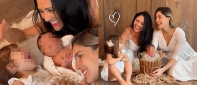 Korina enterneció las redes sociales Korina Rivadeneira protagoniza tierna sesión de fotos con sus hijos y su madre | FOTOS