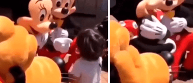 Minnie Mouse se comunica por lenguaje de señas con menor con discapacidad auditiva Minnie Mouse se comunica por lenguaje de señas con menor con discapacidad auditiva