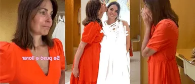 Karina Calmet no pudo evitar conmoverse al ver a su hija vestida de novia Karina Calmet no pudo evitar conmoverse hasta las lágrimas al ver a su hija vestida de novia