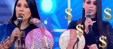 Melissa Klug luce sus zapatos de más de S/4 mil y Tula Rodríguez de S/80 Melissa Klug asombra a Tula Rodríguez con tacos de S/4 mil en VIVO