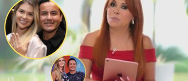 Magaly Medina le dice a Brunella Horna que deje de hablar de sus exparejas si ya está comprometida con Richard Acuña. Magaly a Brunella Horna tras hablar de exparejas: "Ya tiene anillo y fecha y no respeta a su novio Richard Acuña" | VIDEO