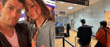 La pareja fue blanco de críticas en redes sociales Patricio y Luciana son criticados en redes sociales: ¿Se saltaron la cola de Migraciones en aeropuerto?