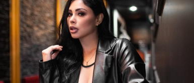 Pamela Franco con cazadora de cuero Pamela Franco remece las redes exponiendo versátil y moderno look glam rock