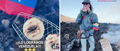 Venezolano cocina arepas sobre lava de volcán en Islandia Venezolano cocina arepas sobre lava de volcán en Islandia | VIDEO