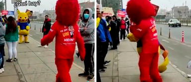 ‘Elmo’ encaró y pechó a ‘Pikachu’ en plena avenida ‘Elmo’ encaró y pechó a ‘Pikachu’ en plena avenida: “Está que quita la chamba” | VIDEO