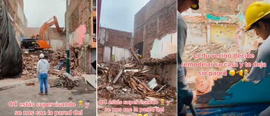 La Victoria: obreros demuelen casa, pero también terminan tumbando la pared del vecino La Victoria: obreros demuelen casa, pero también terminan tumbando la pared del vecino