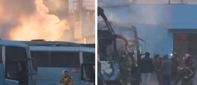 Incendio de 4 buses interprovinciales habría sido provocado SMP: incendio de 4 buses interprovinciales dentro de cochera habría sido provocado