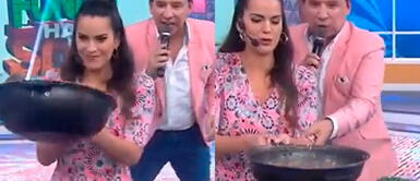 La modelo Valeria Piazza estuvo en un concurso de cocina en vivo con Tula Rodríguez. ¿Quién ganó? Valeria Piazza intenta hacer chaufa en vivo y termina tirando todo