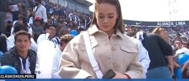 La reacción de Jossmery Toledo al ser captada en Matute para el clásico La reacción de Jossmery Toledo al ser captada en Matute para el clásico