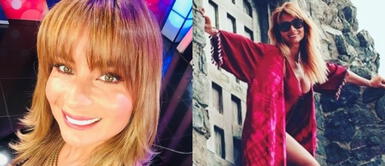 Olenka Zimmerman con bikini de estampado a rayas Olenka Zimmerman enciende la alerta playera con un coqueto y atemporal bikini a rayas